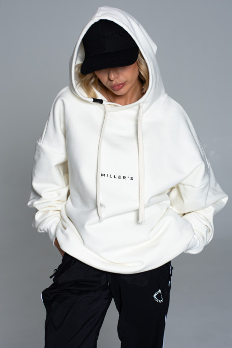 Худи Miller's, THREE Over, цв. Белый, unisex.